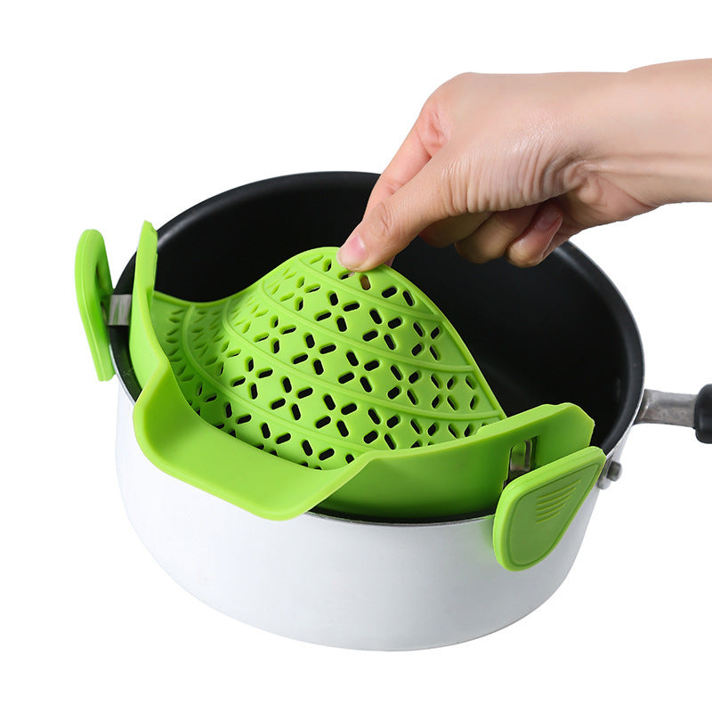 Flexible Silicone Pot Side Stopper – Kitchen Essential for Mess-Free Draining