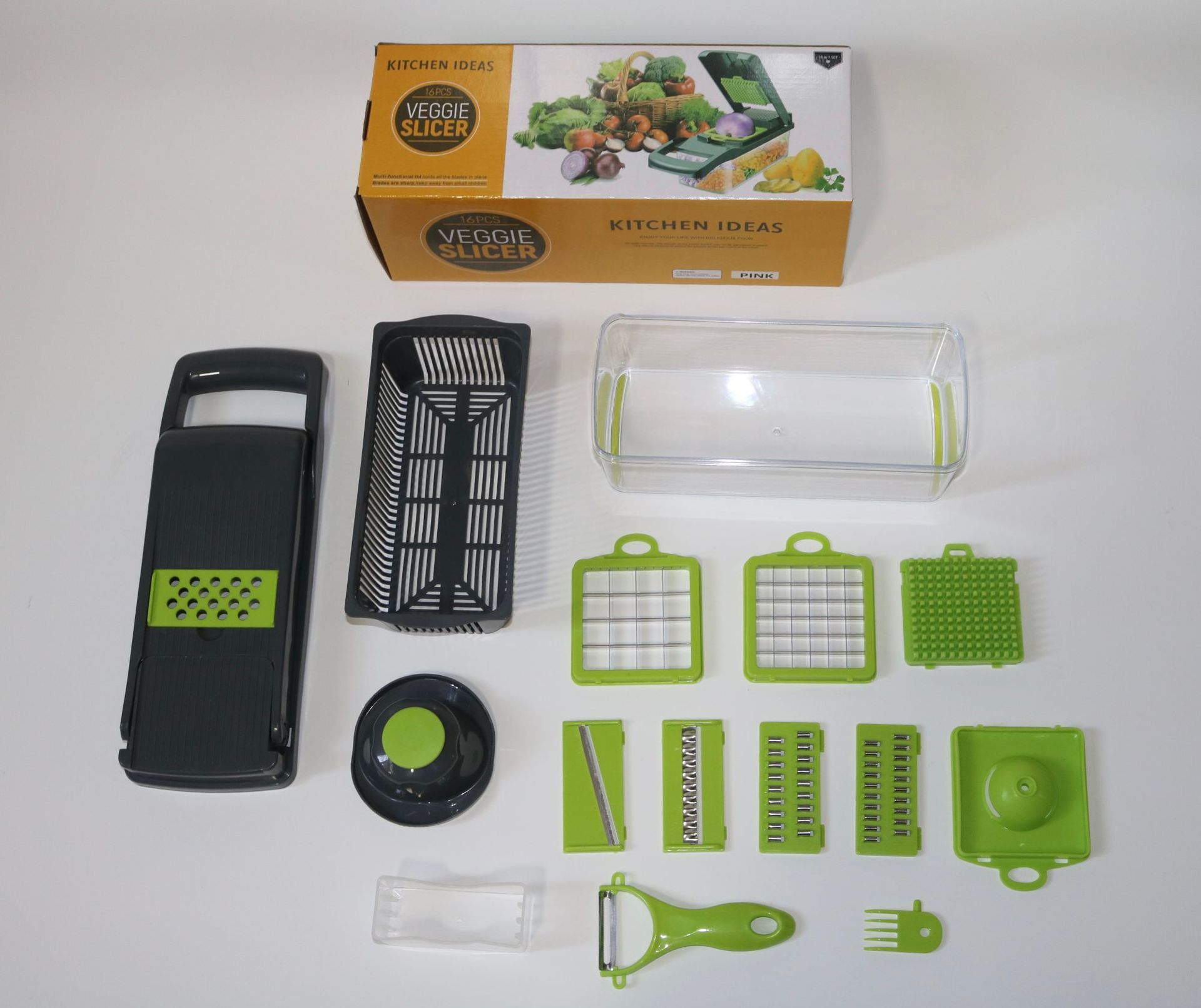 16-in-1 Multi-Function Vegetable Cutter & Silk Slicer – Essential Kitchen Gadget