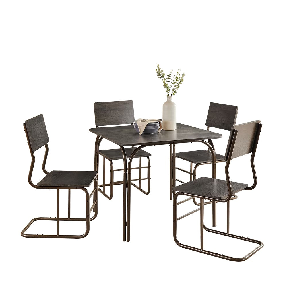 Modern 5-Piece Dining Set – Wood Table with 4 Chairs for Home, Kitchen & Dining Room