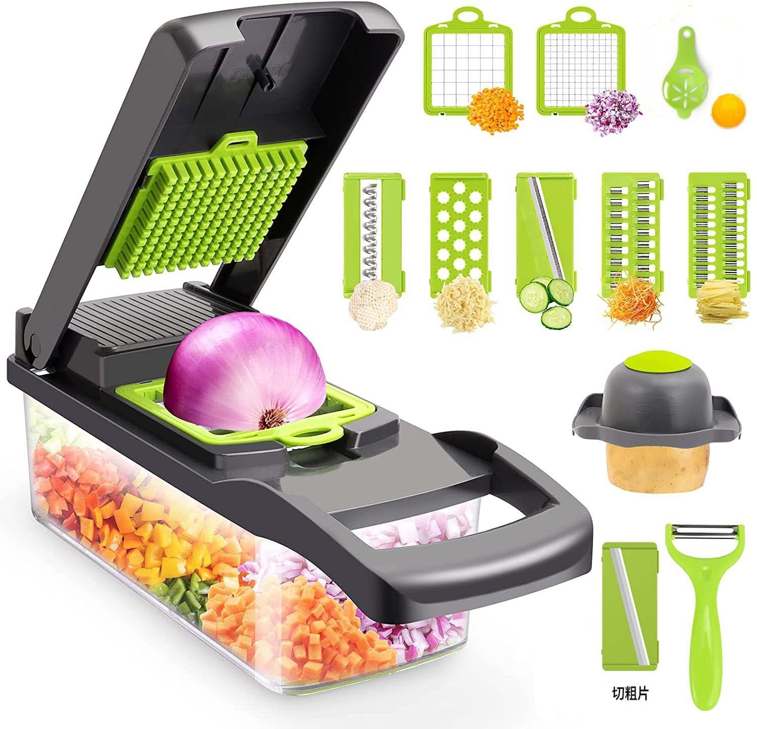 16-in-1 Multi-Function Vegetable Cutter & Silk Slicer – Essential Kitchen Gadget