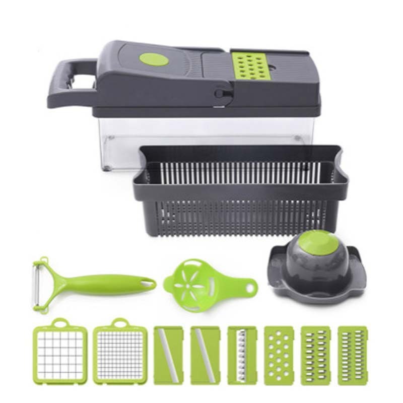 16-in-1 Multi-Function Vegetable Cutter & Silk Slicer – Essential Kitchen Gadget