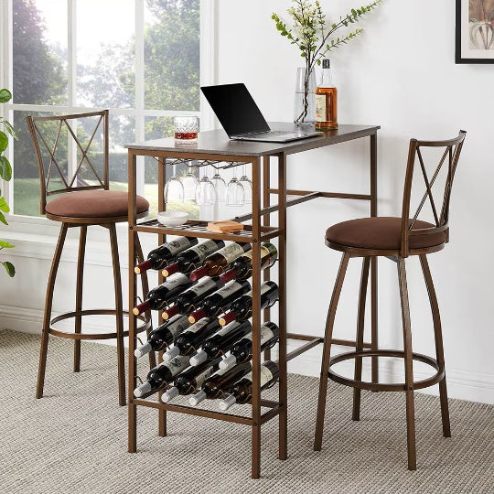 Stylish 3-Piece Bar Table and Stool Set – Ideal for Kitchen & Dining Room